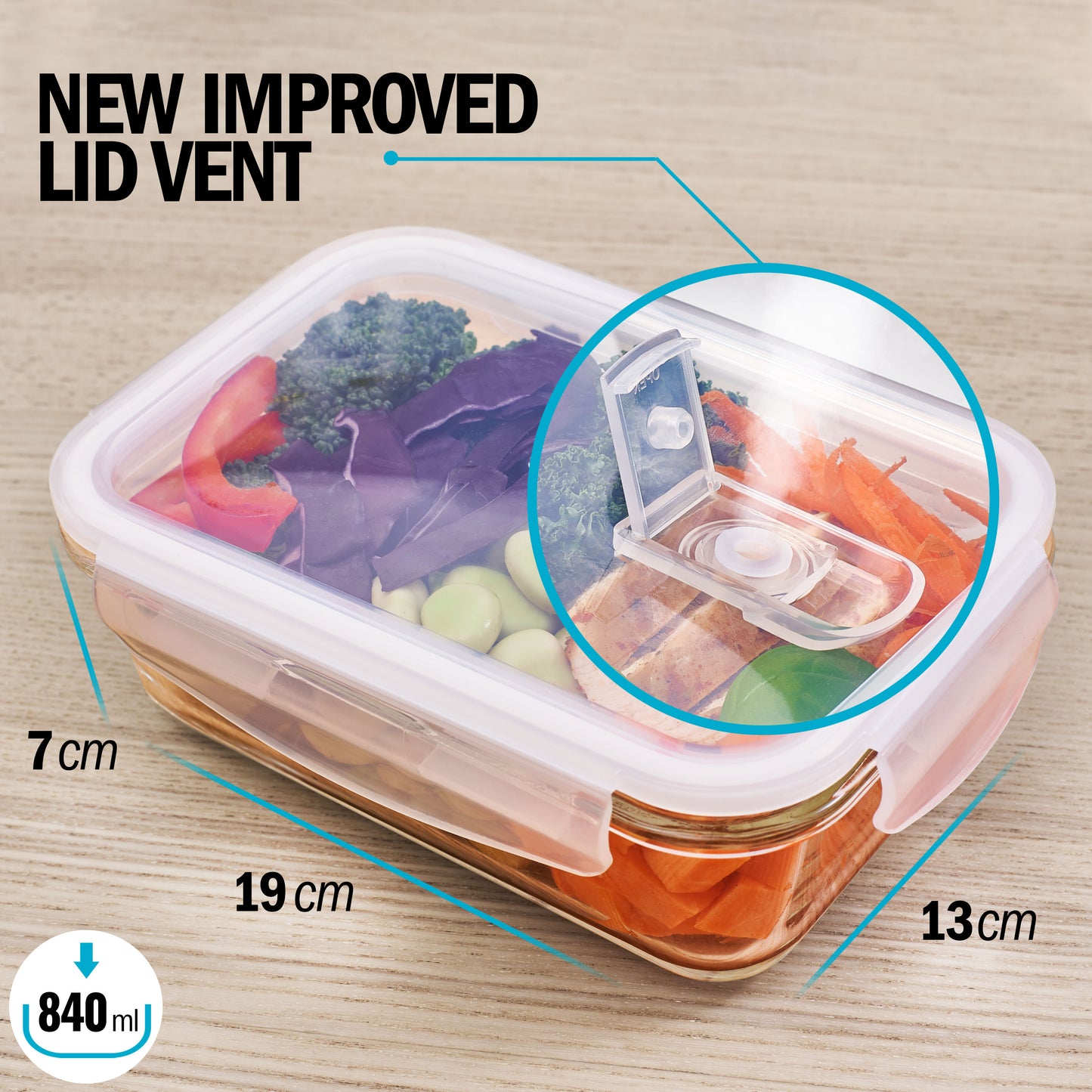 1 Fach Glas Mahlzeit Vorbereitung Container mit Dampf Vent Deckel - 5 Pack + 1 Ersatz-Deckel