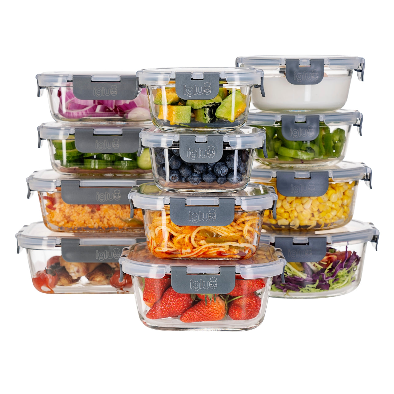 Glasdosen mit luftdichten Deckeln, verschiedene Größen, 12er-Pack