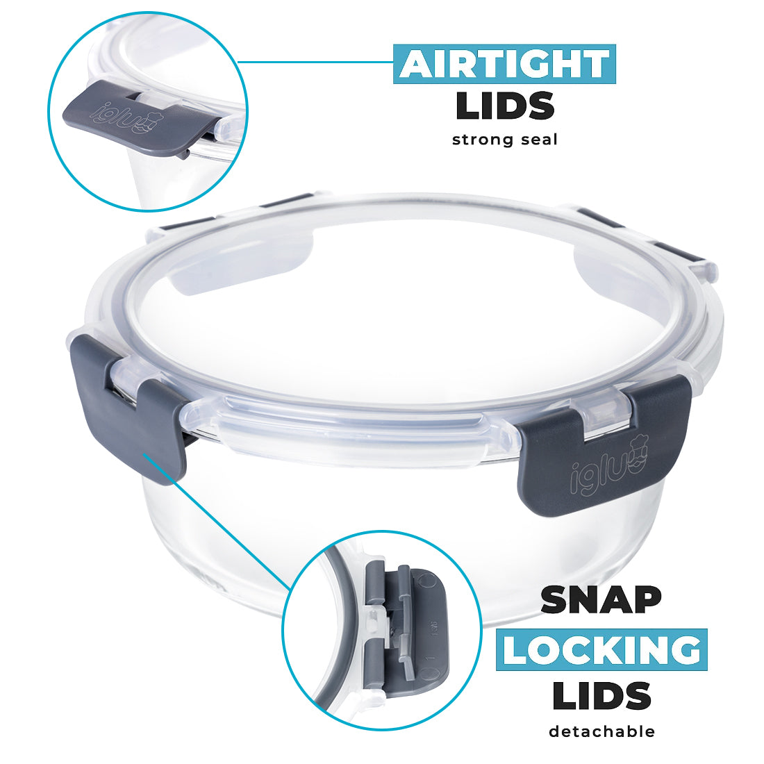 Glas ROUND Mahlzeit Vorbereitung Container - 10 Pack