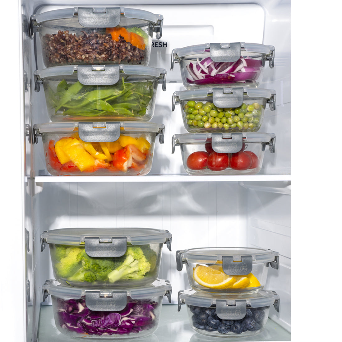 Glas ROUND Mahlzeit Vorbereitung Container - 10 Pack