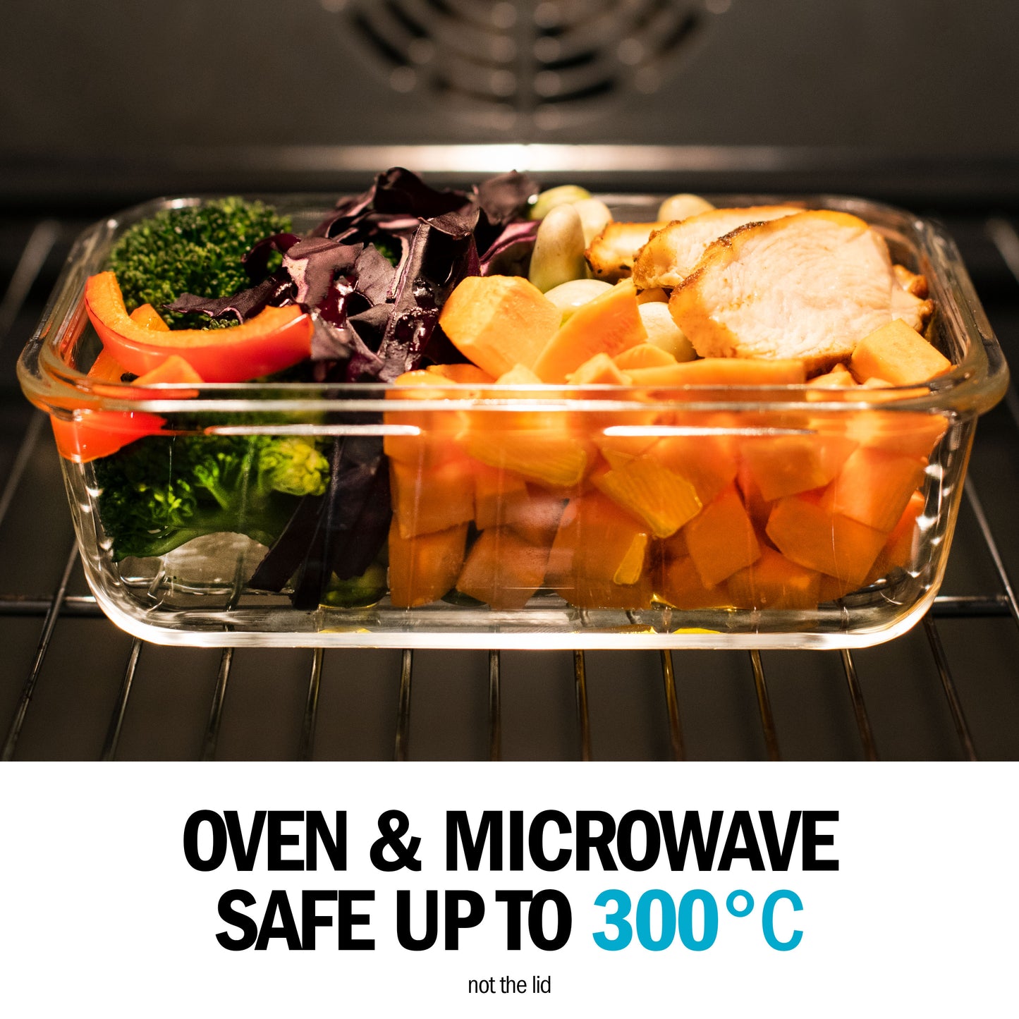 1 Fach Glas Mahlzeit Vorbereitung Container mit Dampf Vent Deckel - 5 Pack + 1 Ersatz-Deckel