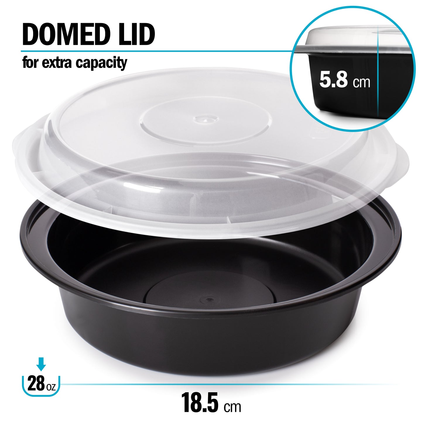 Round Compartment Meal Prep Food Containers with Airtight Lids