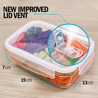 1 Fach Glas Mahlzeit Vorbereitung Container mit Dampf Vent Deckel - 5 Pack + 1 Ersatz-Deckel