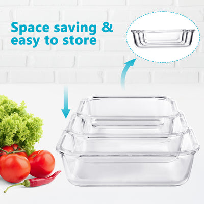 Igluu Meal Prep Glas Lebensmittel Frischhaltedosen (3er Set), Umweltfreundliche Lebensmittelbehälter mit Bambusdeckeln