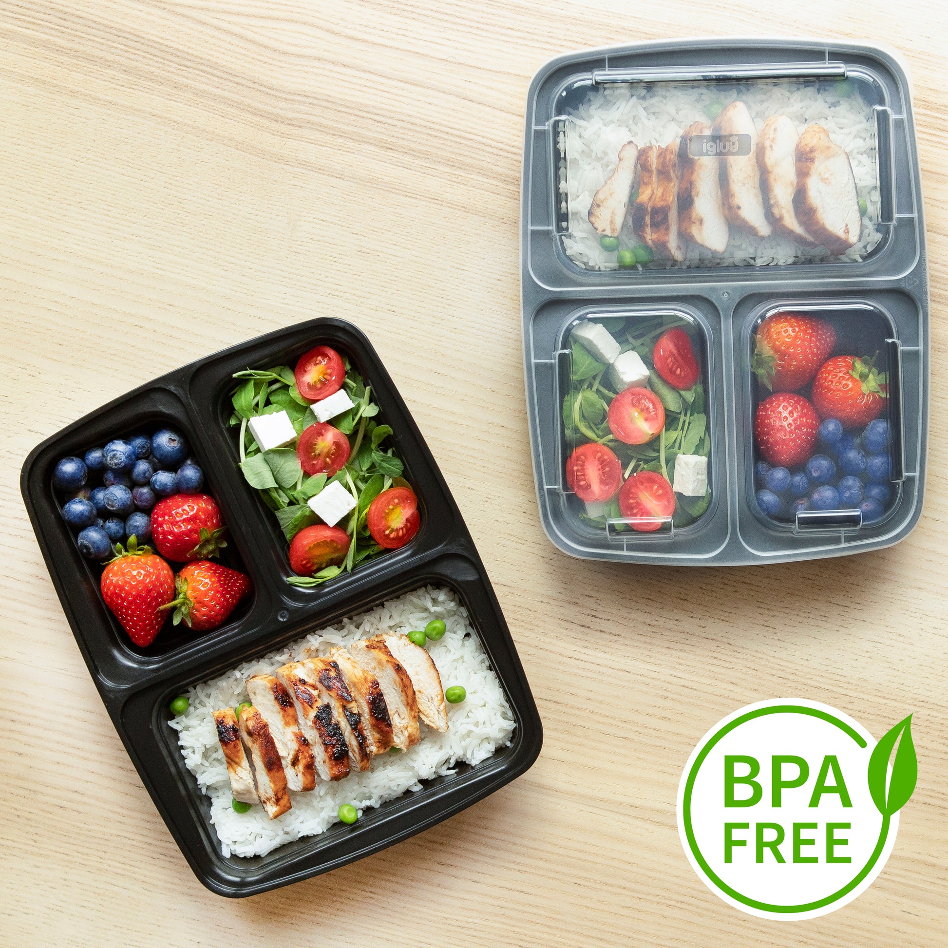 meal prep aufbewahrung 3-Fach-Mahlzeit Vorbereitung Lebensmittel-Container (10 Pack)
