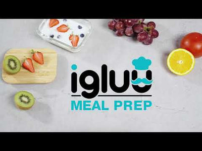 Igluu Meal Prep Glas Lebensmittel Frischhaltedosen (3er Set), Umweltfreundliche Lebensmittelbehälter mit Bambusdeckeln